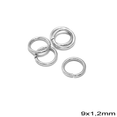 Μεταλλικό Κρικάκι Σκληρό 9X1.2mm Silver 25τεμ_235100876-S